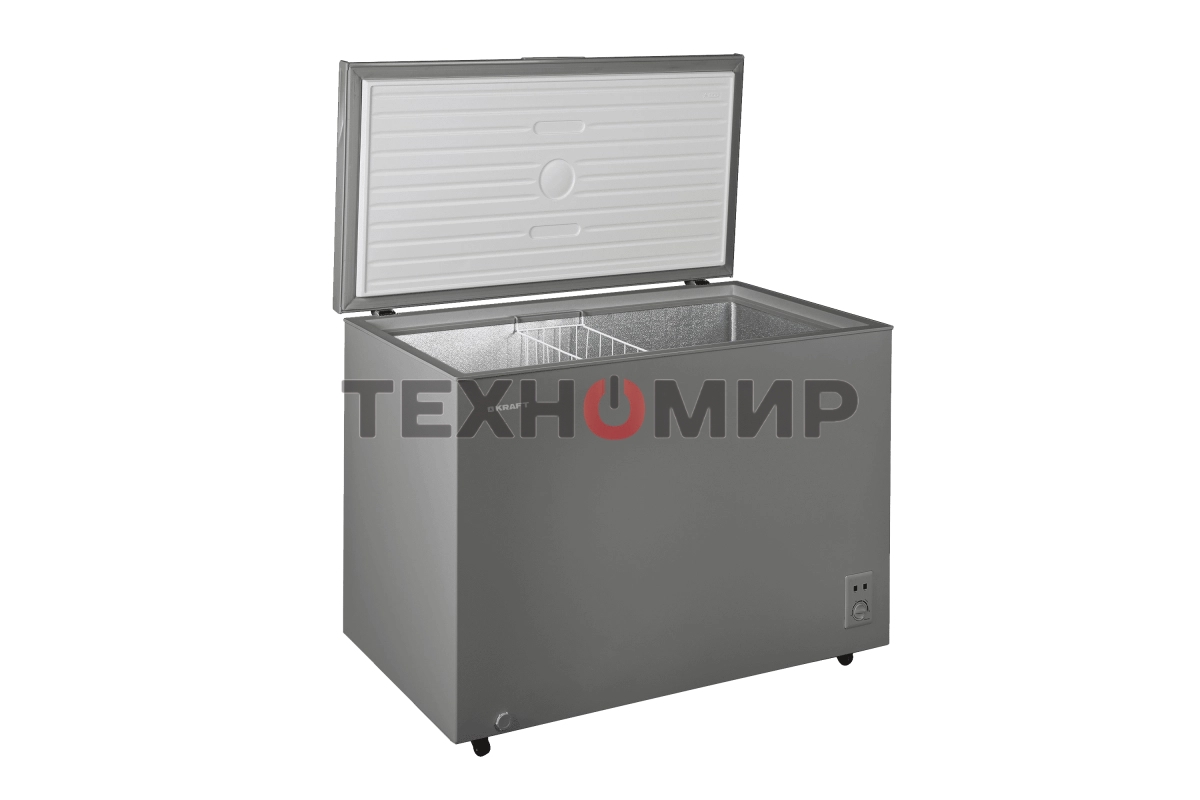 Морозильный ларь Kraft BD (W)-340SRX серебристый, 318л