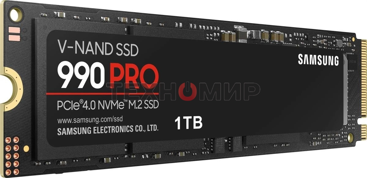 Накопитель SSD Samsung 990 Pro MZ-V9P1T0B/AM 1ТБ, M.2 2280, PCIe 4.0 x4, NVMe, M.2