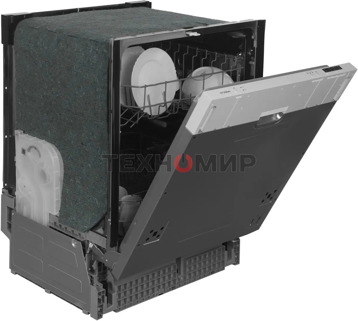 Встраиваемая посудомоечная машина Hyundai HBD 640P, нержавеющая сталь, 59.8 см, 12 компл., 55 дБ, класс A++