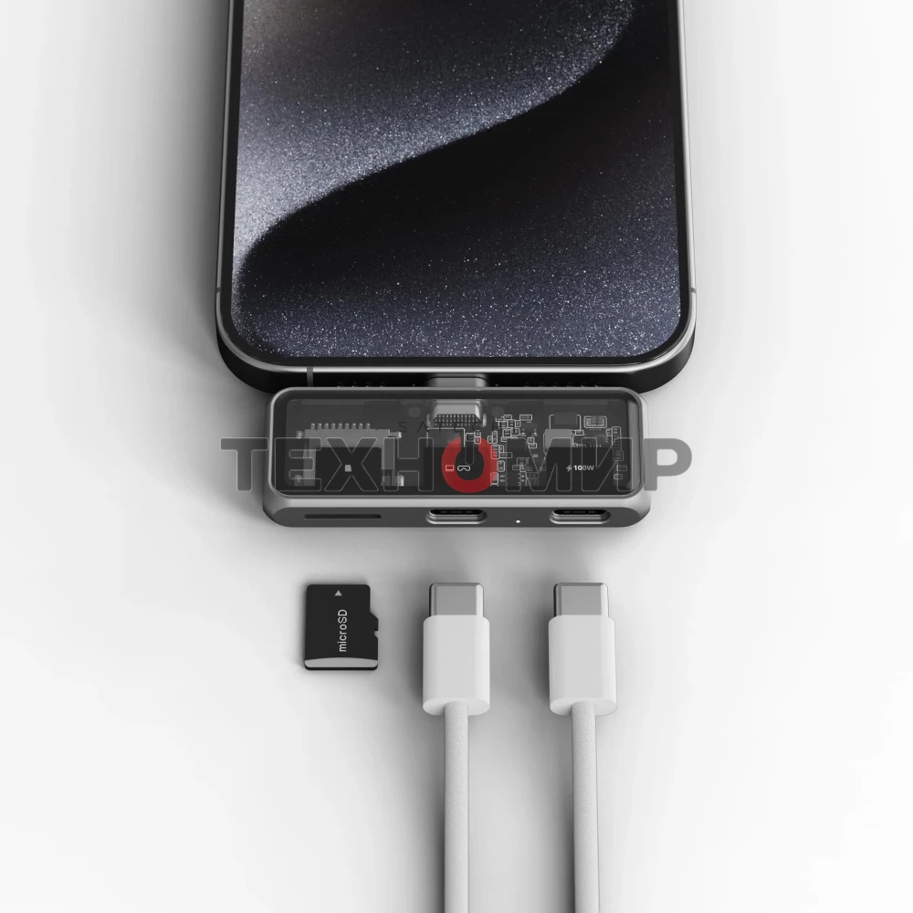 USB-концентратор Satechi Mobile XR Hub with microSD (2х USB Type-C, microSD), до 100 Вт, Серый ST-HXRSDM