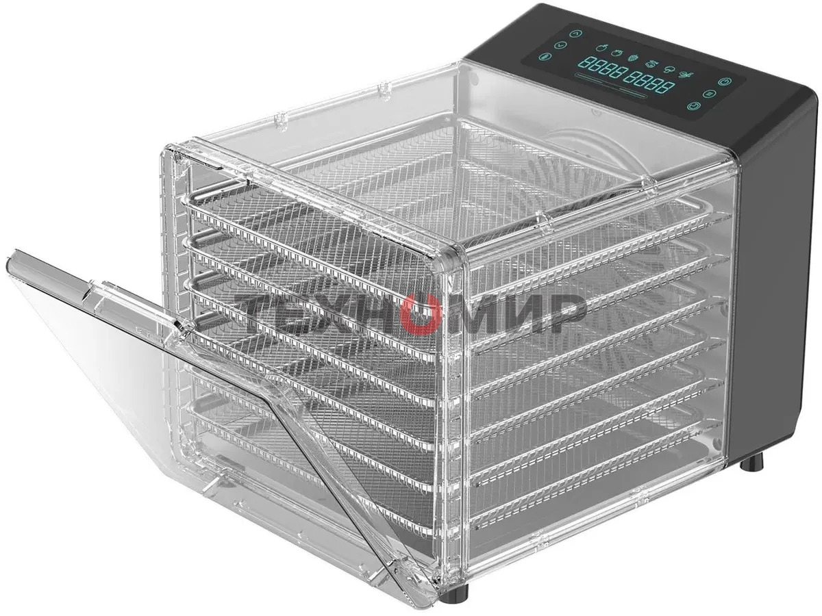 Сушка для фруктов и овощей Hyundai HYFD-8800 12под. 600 Вт, черный