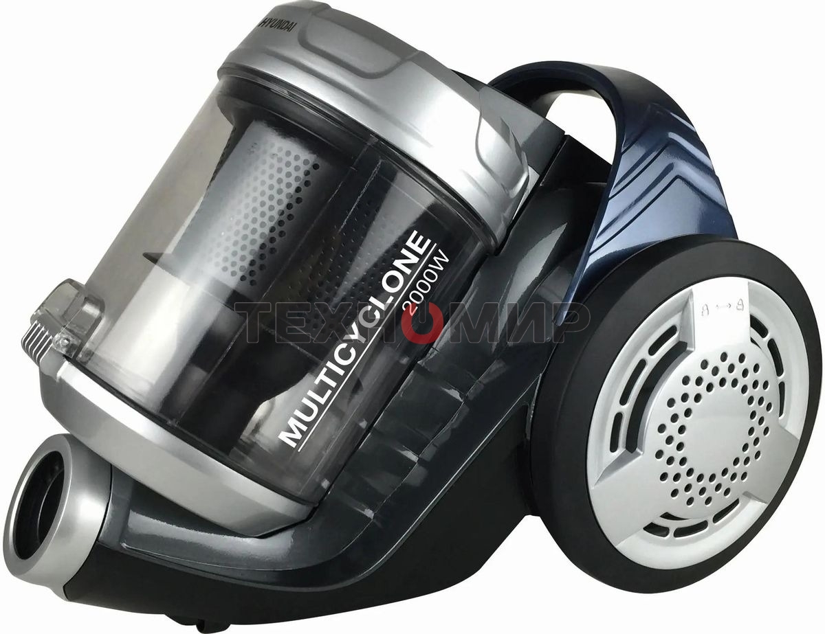 Пылесос Hyundai HYV-C2575 серебристый/темно-синий, 380/2000 Вт, уборка сухая, пылесборник контейнер 3.5 л