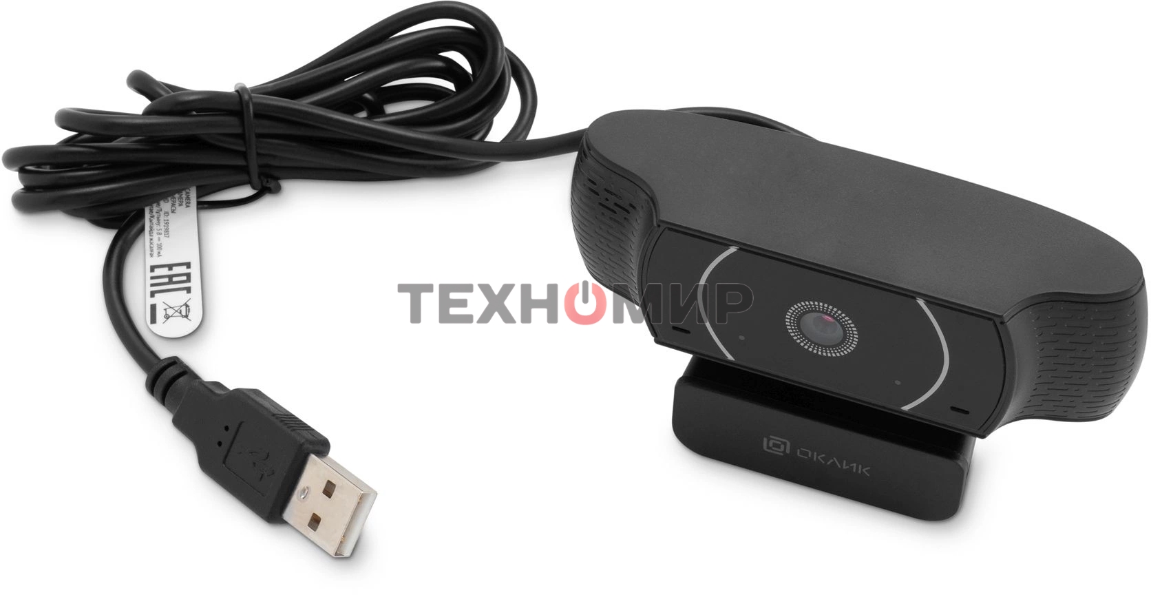 Веб-камера OKLICK OK-C016HD 1280x720, 30 кадр/с, USB Type-A, микрофон, универсальное крепление