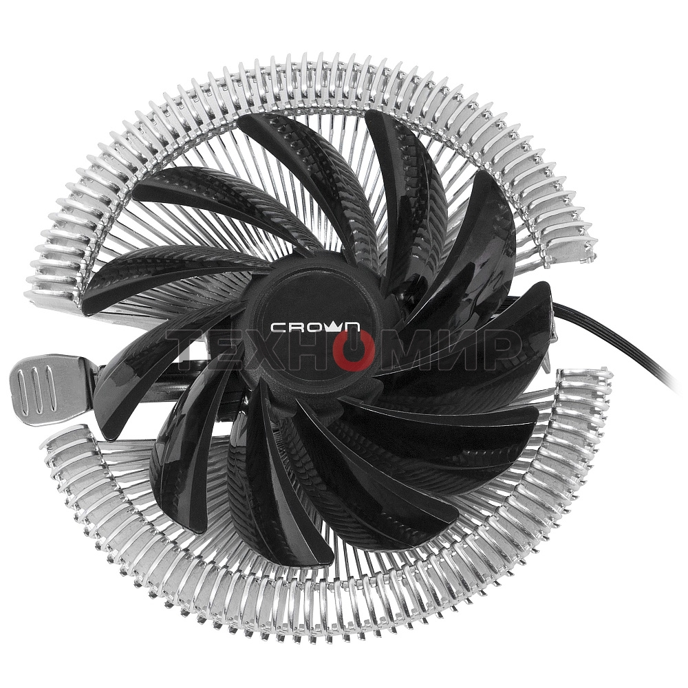 Кулер для процессора Crown CM-S1250TPWM v2 серебристый/черный, 95 мм, алюминий, 2000 об/мин, 28.7 дБ, 4 pin, 125 Вт, 53 мм