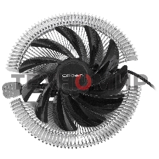 Кулер для процессора Crown CM-S1250TPWM v2 серебристый/черный, 95 мм, алюминий, 2000 об/мин, 28.7 дБ, 4 pin, 125 Вт, 53 мм