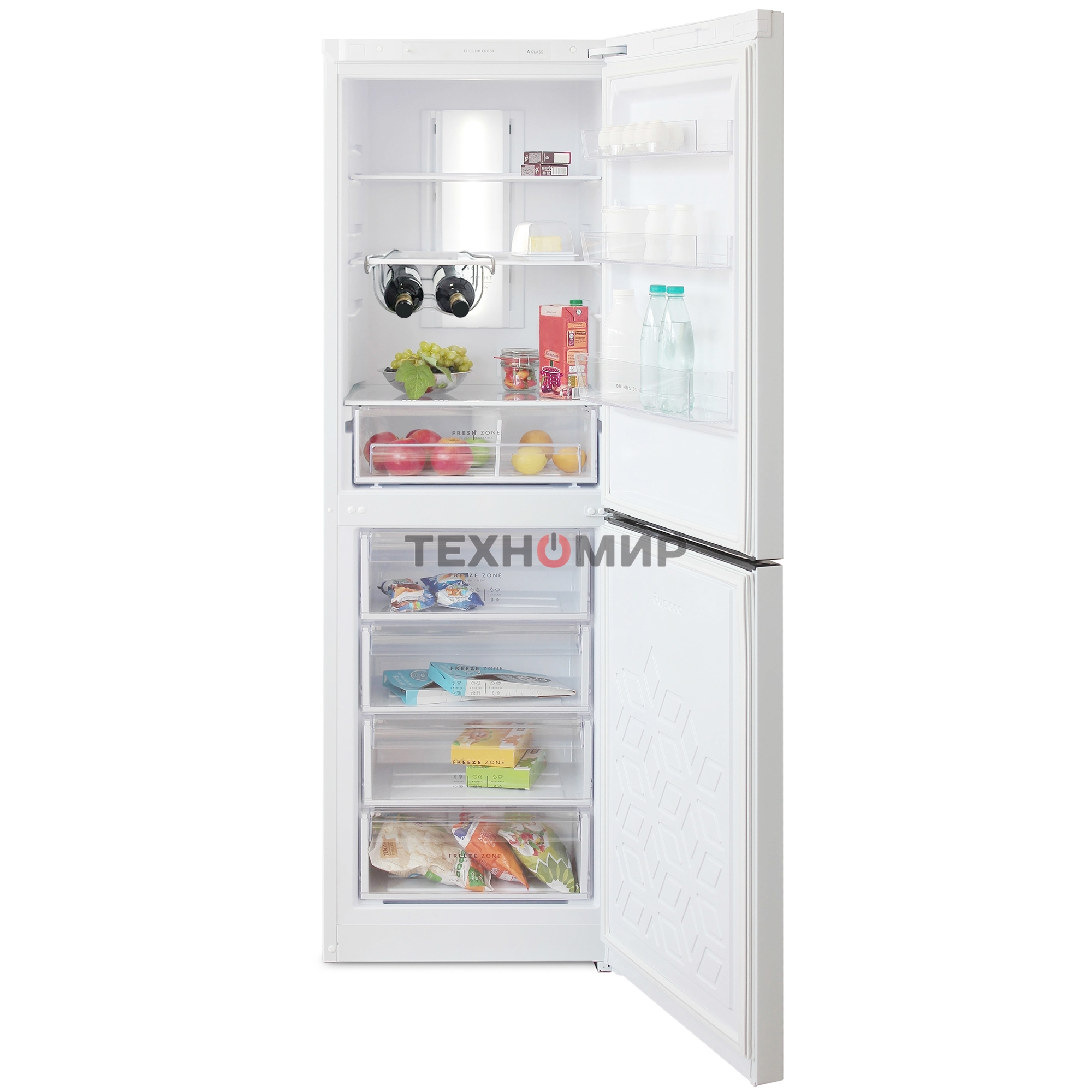 Холодильник Бирюса Б-940NF белый двухкамерный 210/130л морозилка снизу, No Frost