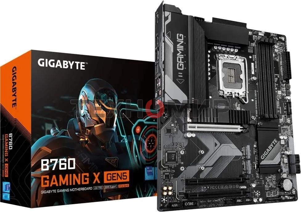 Материнская плата Gigabyte B760 GAMING X GEN5, LGA1700, Intel B760, 4xDDR5, 4xSATA, 3xM.2, 1xPCIe 5.0 x16, 2xPCIe 3.0 x1, 1xHDMI, 1xDP, 1x2.5Gb LAN, 1xUSB-C 5Gbps, 1xUSB-A 10Gbps, 1xUSB-A 5Gbps, 5xUSB-A 2.0, 6x3.5 мм, 7.1, ATX
