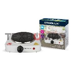 Плита настольная электрическая Ergolux ELX-EP03-C01 1 конф., дисковый нагр. эл., 1000 Вт 220-240В белый