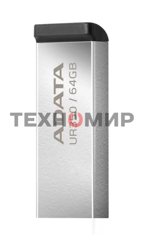 Флешка USB ADATA UR350 (UR350-64G-RSR/BK), 64Gb, USB 3.2, R/W 100/15, серебристый/черный