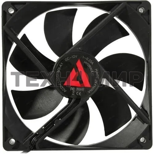 Вентилятор для корпуса Alseye ACD-F1225HM3-A черный, 120 мм, пластик, 1600 об/мин, 28 дБ, 3 pin