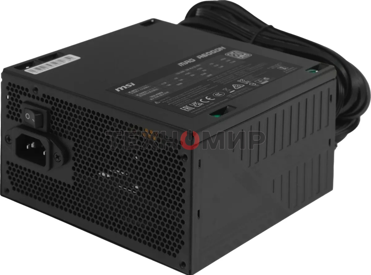 Блок питания MSI MAG A600DN (306-7ZP6B11-809), 600 Вт, 80 PLUS WHITE, 120 мм, черный