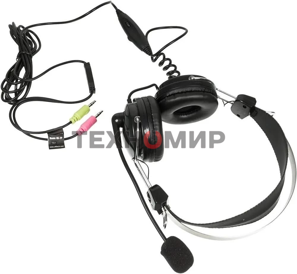 Гарнитура проводная A4Tech HS-7P, черный