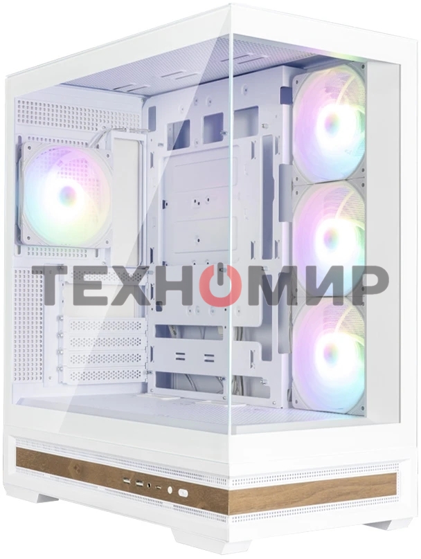 Компьютерный корпус ZALMAN P40 NAMU, ATX, белый, WINDOW, WOODEN ELEMENTS, 2xCombo(2.5” or 3.5”), 1xUSB TYPE-C, 2xUSB 3.0, SIDE 3x120мм ARGB, REAR 1x120мм ARGB
