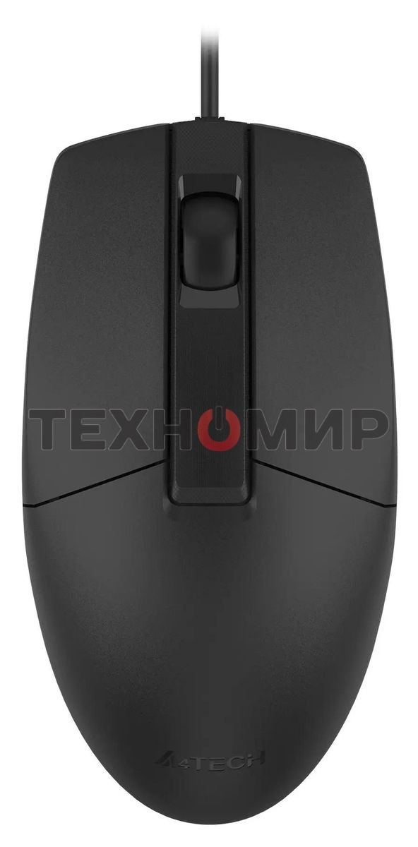 Мышь проводная A4Tech OP-330S черный, 1200 dpi, USB, кнопки - 3