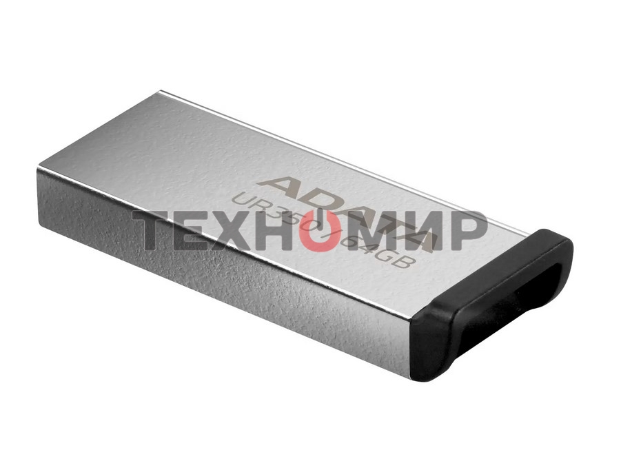 Флешка USB ADATA UR350 (UR350-64G-RSR/BK), 64Gb, USB 3.2, R/W 100/15, серебристый/черный