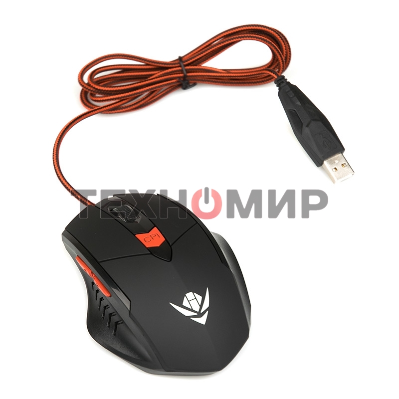 Мышь проводная Dialog MOG-11U Nakatomi Gaming - 6 кнопок + ролик, USB,черная
