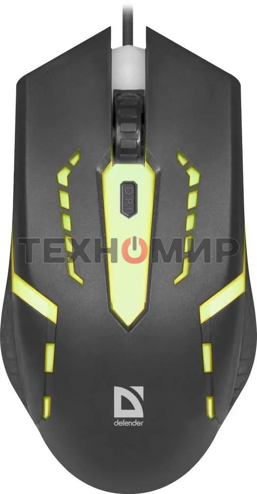 Мышь проводная Defender Hit MB-601 черный, 1200 dpi, USB, кнопки - 4