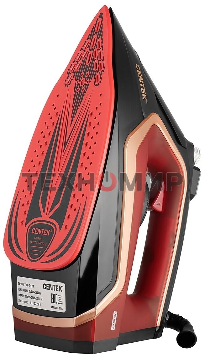 Утюг Centek CT-2313 красный, 2400 Вт, 50 г/мин, 185 г/мин, 350 мл