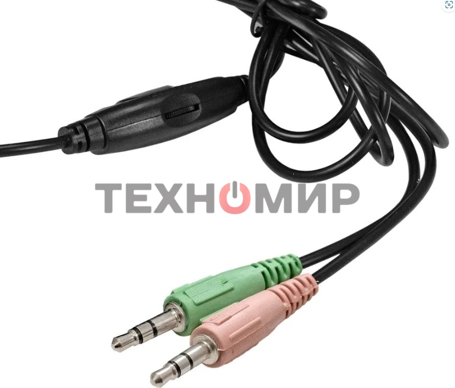 Гарнитура проводная полноразмерная с микрофоном (гарнитура) ExeGate Office HS-130S (2x3.5мм, динамик 40мм, 20-20000Гц, длина кабеля 2.2м, регулировка громкости)