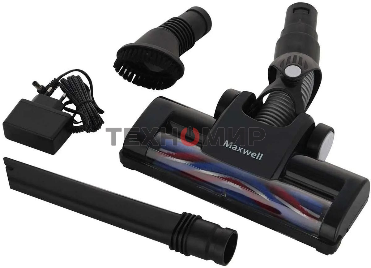 Пылесос вертикальный Maxwell MW-3247 черный, питание от аккумулятора, 120 Вт, уборка сухая, пылесборник 0.4 л, работа от АКБ max 35 мин