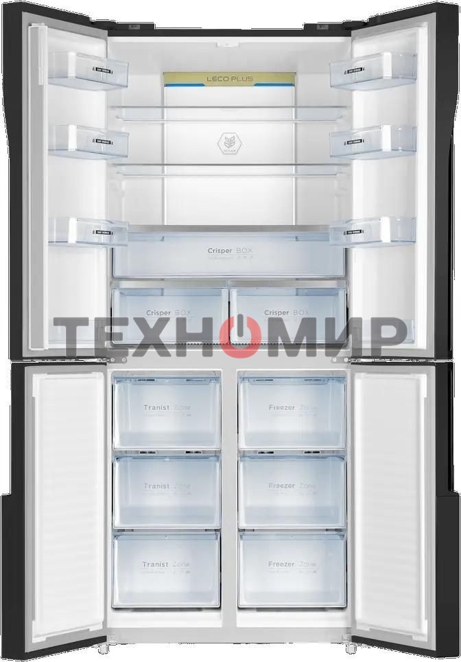 Холодильник Maunfeld MFF181NFSB черная сталь трехкамерный 320/154л морозилка снизу, Total No Frost, Side by Side