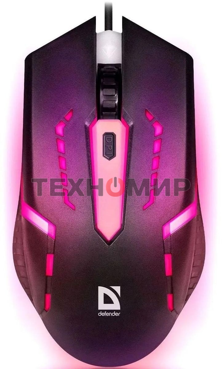Мышь проводная Defender Hit MB-601 черный, 1200 dpi, USB, кнопки - 4