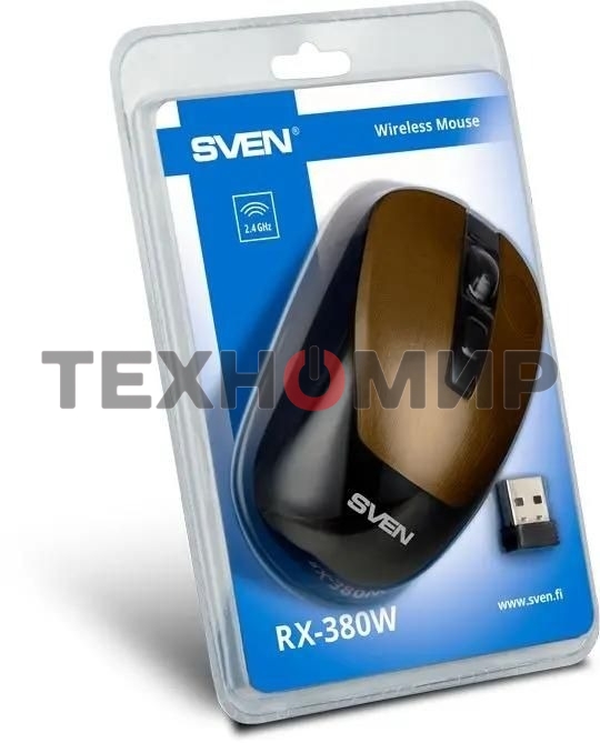 Мышь беспроводная SVEN RX-380W античная бронза, 1600 dpi, радиоканал, USB, кнопки - 4