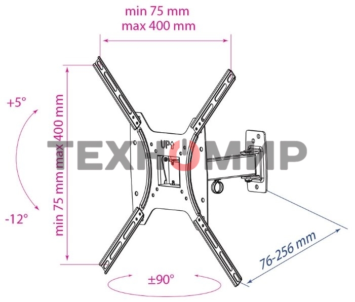 Кронштейн Kromax OPTIMA-403 черный, 15