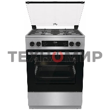 Плита комбинированная Gorenje GKS6C72XF серебристый, конфорок 4 газовых, духовка 71 л, 60 см x 85 см x 60 см