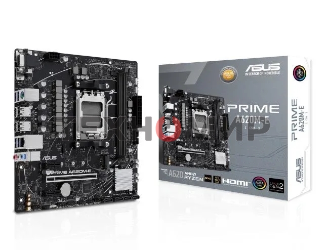 Материнская плата ASUS PRIME A620M-E-CSM, AM5, AMD A620, 2xDDR5, 4xSATA, 1xM.2, 1xPCI-E 4.0 x16, 1xPCI-E x1, 1xDisplayPort, 1xHDMI, 1xVGA, 1x 1Gb LAN, 4xUSB-A 3.2 Gen 1, 4xUSB-A 2.0, 3x3.5 мм, 7.1, Micro-ATX