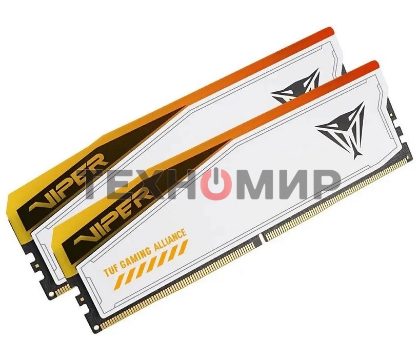 Оперативная память Patriot Viper Elite 5 TUF Gaming, DDR5, 48GB (2x24 GB), 6000 MHz, CL36, DIMM, радиатор, RGB, белый