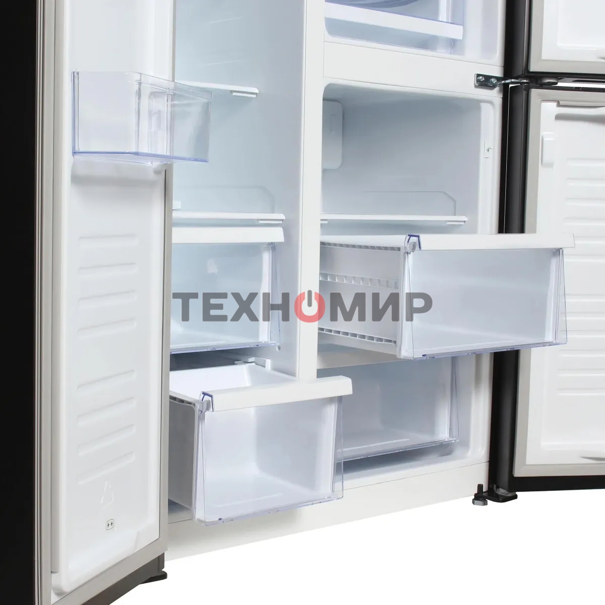 Холодильник Hyundai CS5073FV графит трехкамерный инвертер Side by Side 292/167л морозилка сбоку