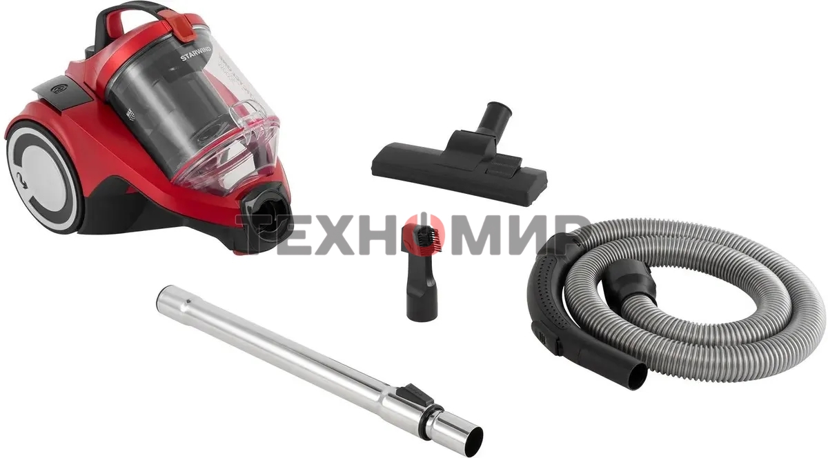 Пылесос Starwind SCV2081 красный/черный, 350/2000 Вт, уборка сухая, пылесборник контейнер 3.5 л