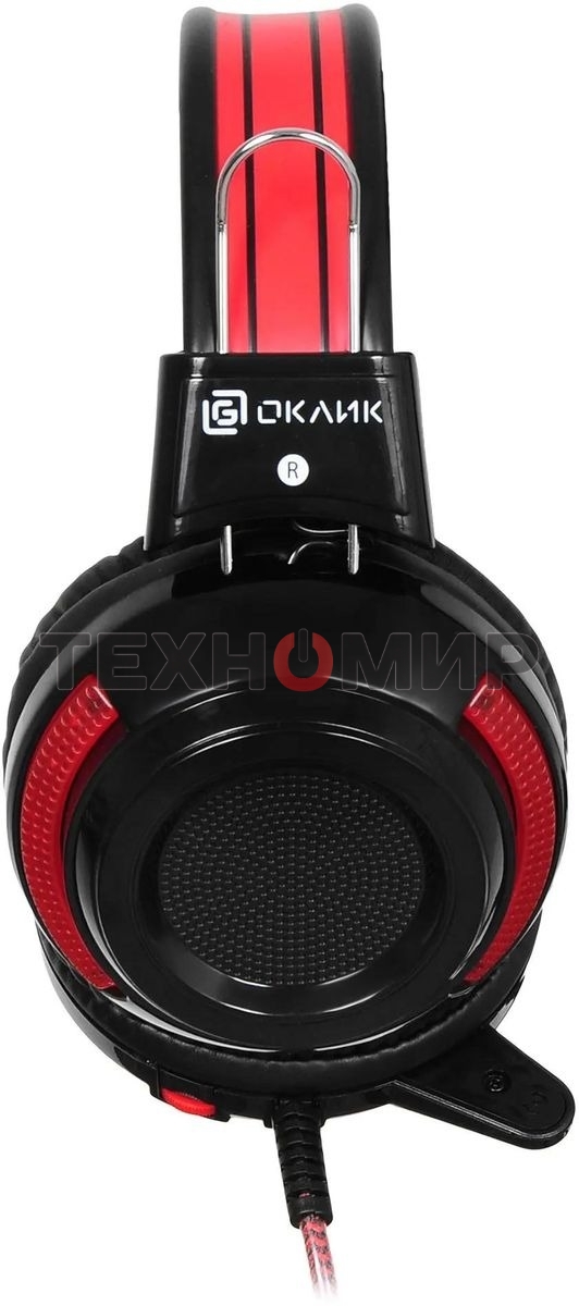 Наушники Oklick HS-G300 черный/красный 2.2 м мониторы оголовье (AH-V1)