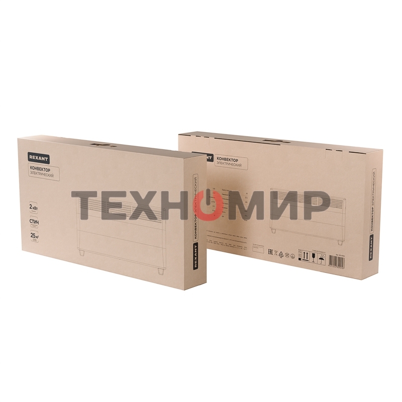 Конвектор электрический Rexant белый, 2000 Вт, 25 м2, термостат