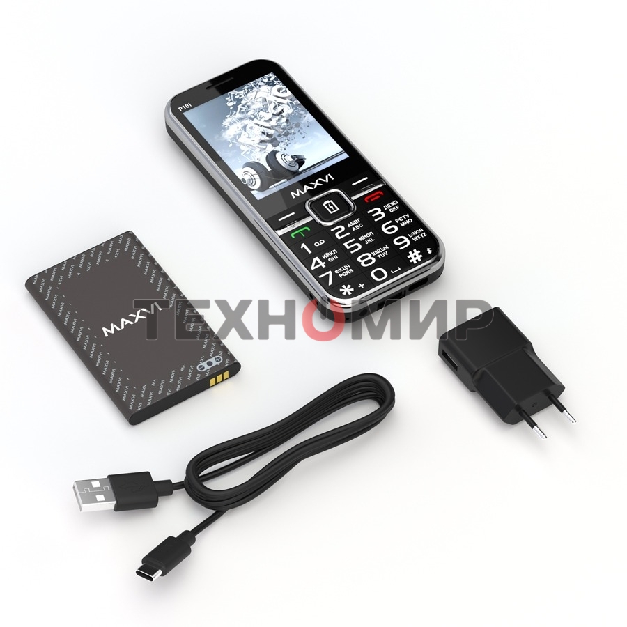 Мобильный телефон Maxvi P18i черный