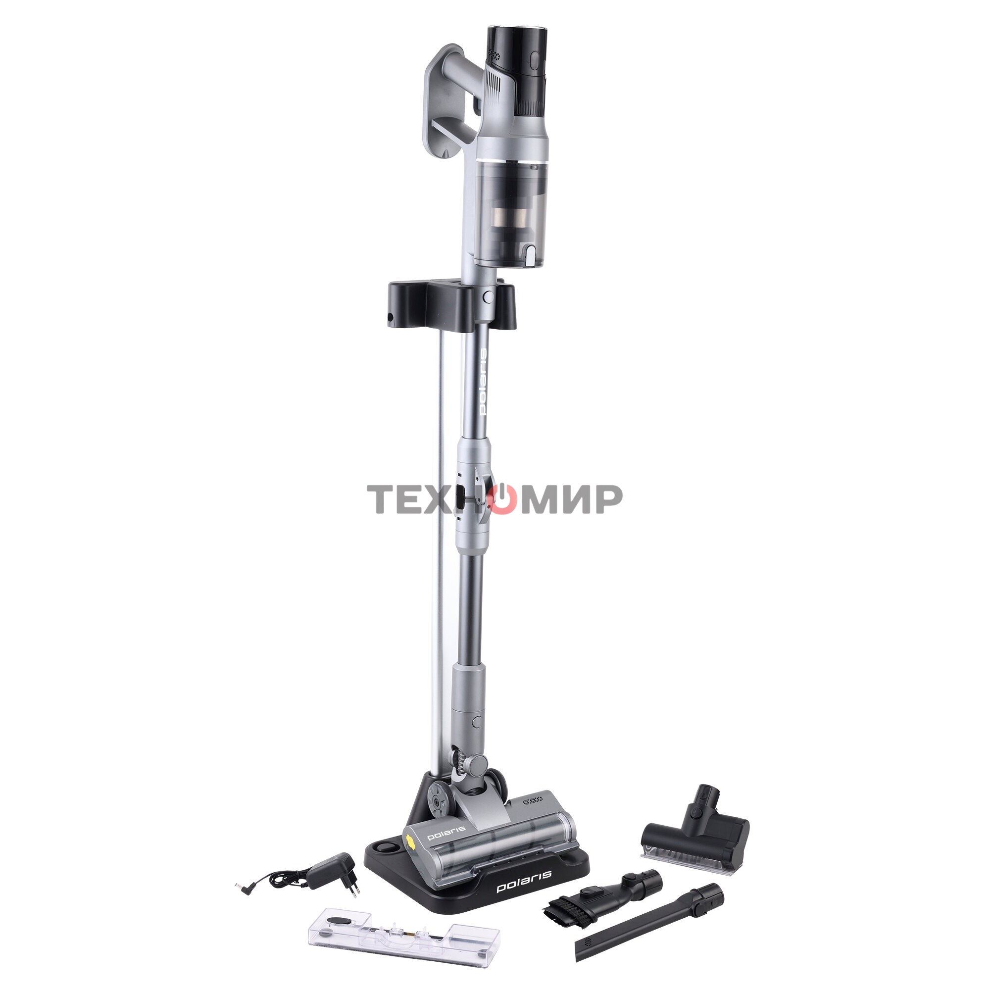 Пылесос вертикальный Polaris PVCS-4010 серый, влажная/сухая уборака, пылесборник 0.45 л., аккумулятор, 150 Вт, время работы 65 мин