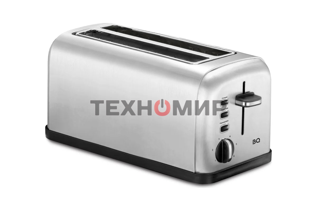 Тостер BQ T2003 Steel-Black, Мощность 1500 Вт, 6 степеней поджаривания