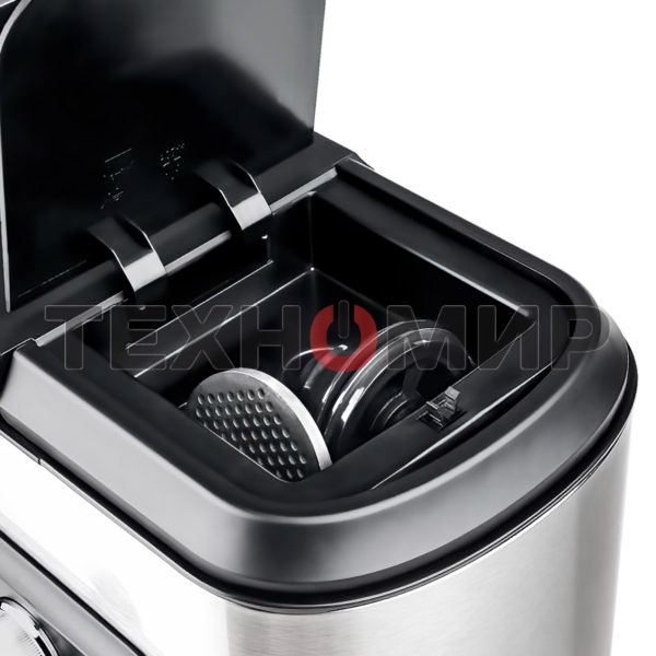 Мясорубка электрическая Centek CT-1623 серый, 2200 Вт, 2.2 кг/мин, реверс, защита от перегрузки, металлический лоток, насадки - 4