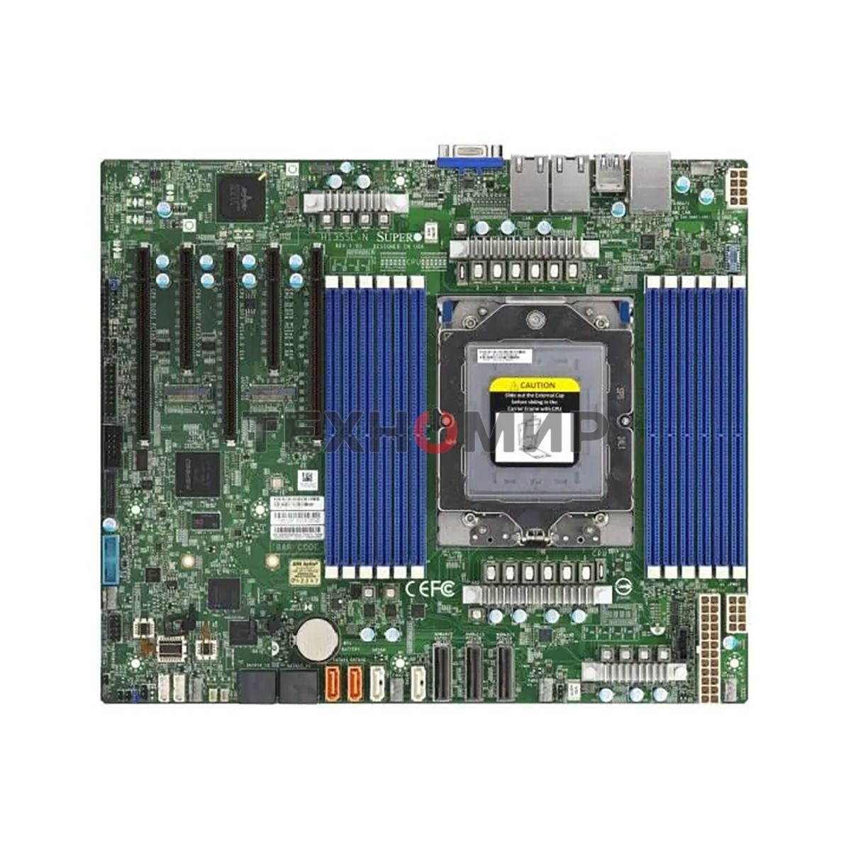 Материнская плата серверная Supermicro H13SSL-N-B, сокет SP5, чипсет встроен в процессор, 12xDDR5, 5xPCIe, 3xPCIe 5.0 x16, 2xM.2, 8xSATA, 2xGigabit Ethernet, 24-pin + 8-pin + 8-pin, ATX