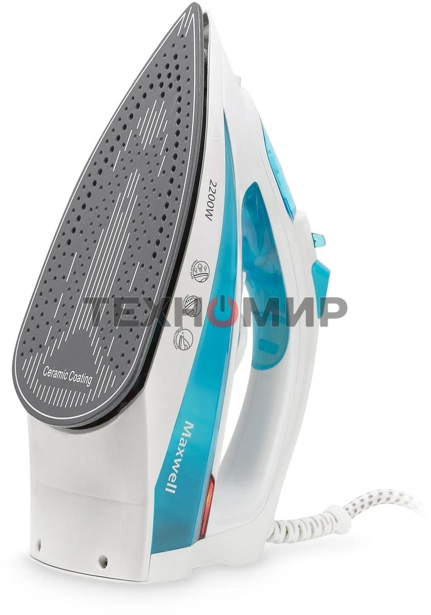 Утюг Maxwell MW-3055B белый/голубой 2200W