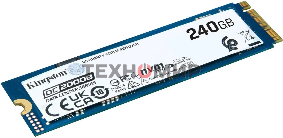 Накопитель SSD Kingston DC2000B, 240Gb, PCIe 4.0 x4, M.2 2280, R/W 4500/400