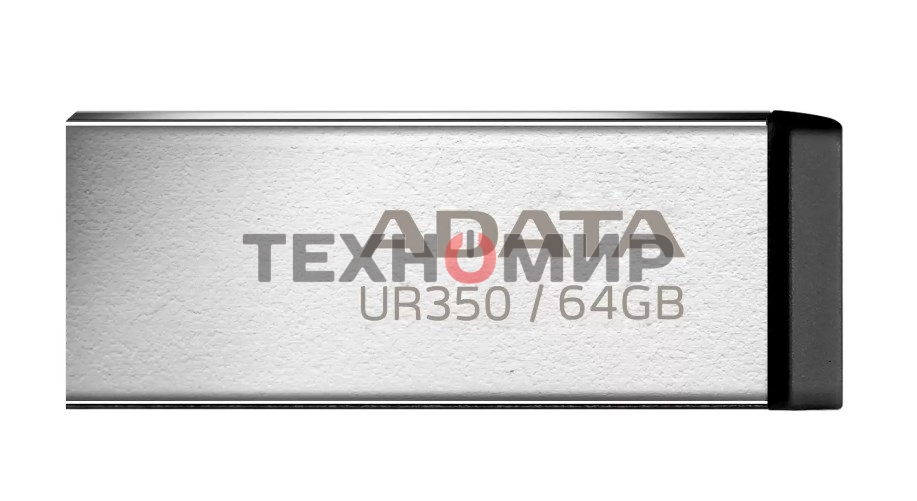 Флешка USB ADATA UR350 (UR350-128G-RSR/BK), 128Gb, USB 3.2, R/W 100/15, серебристый/черный