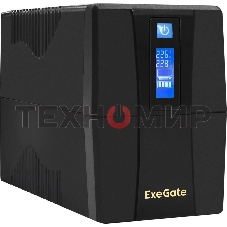 Источник бесперебойного питания ExeGate EP285580RUS SpecialPro Smart LLB-600.LCD.AVR.EURO.RJ.USB 600VA/360W, LCD, AVR, 2 евророзетки, RJ45/11, USB, черный