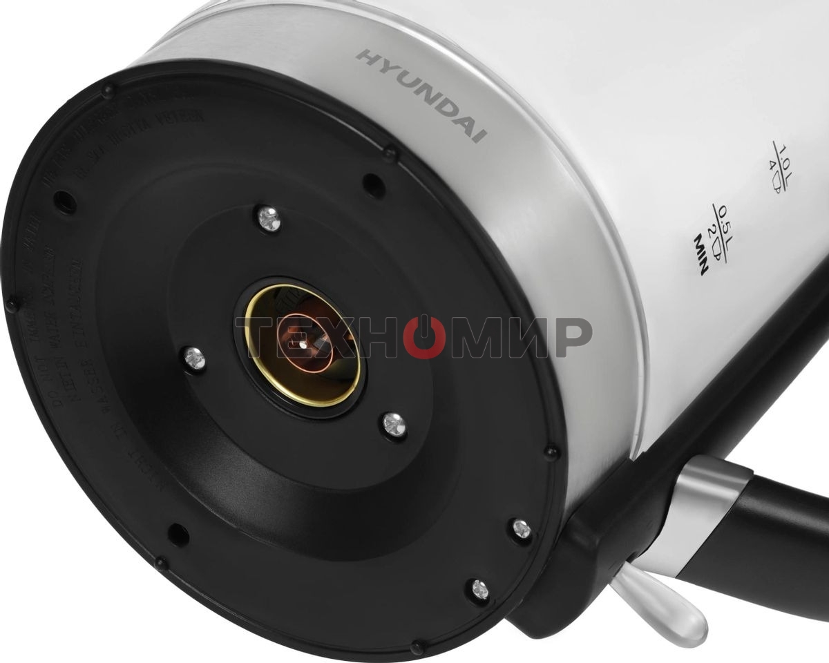 Чайник электрический Hyundai HYK-G5501 1.7 л, 2200 Вт, серебристый/черный