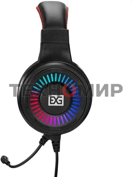 Гарнитура проводная полноразмерная игровая с микрофоном (гарнитура) ExeGate Gaming HS-520G (USB, 2x3.5мм, динамик 40мм, 20-20000Гц, длина кабеля 2.5м, регулировка громкости, RGb подсветка)