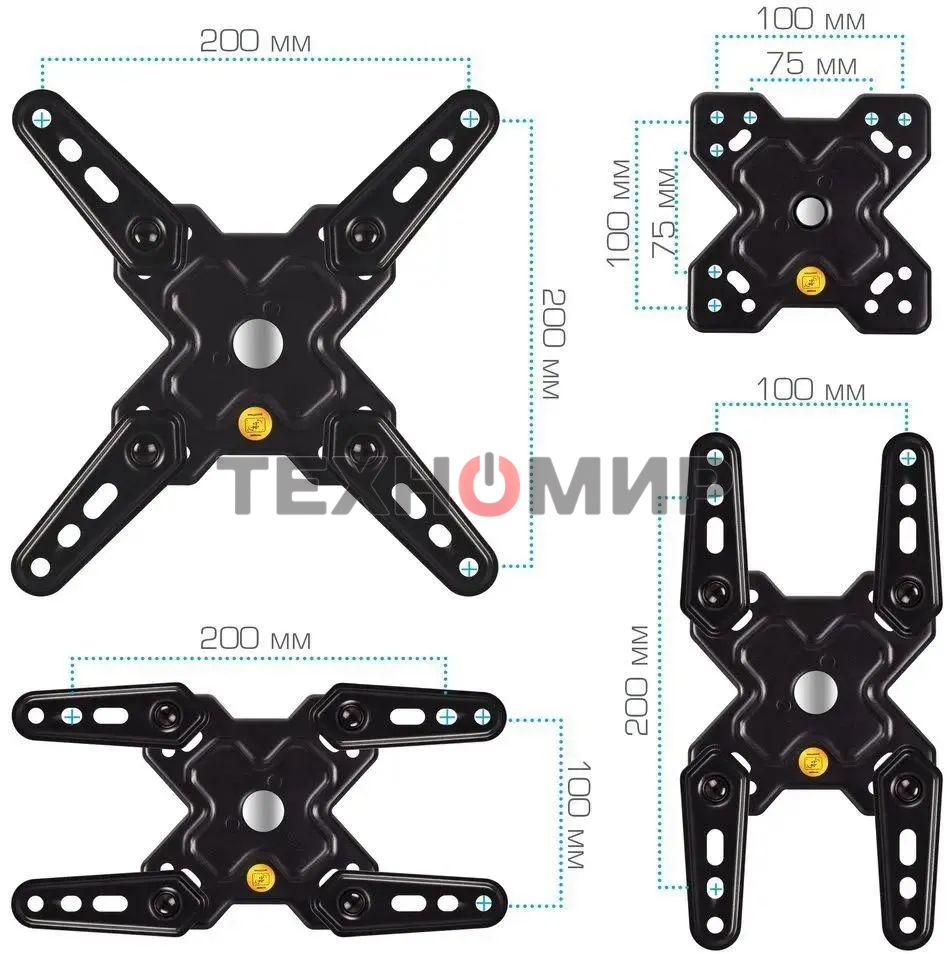Кронштейн Arm media MARS-8 черный, 8 шт/уп. Кр. стал. настенный для TV 20