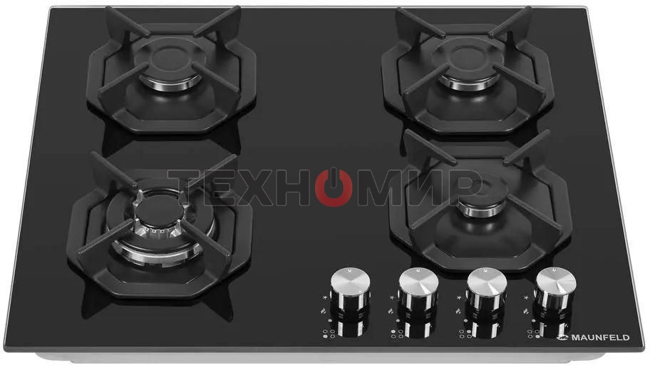 Газовая варочная панель Maunfeld EGHG.64.23CB/G, 4 конфорки, закаленное стекло, черный