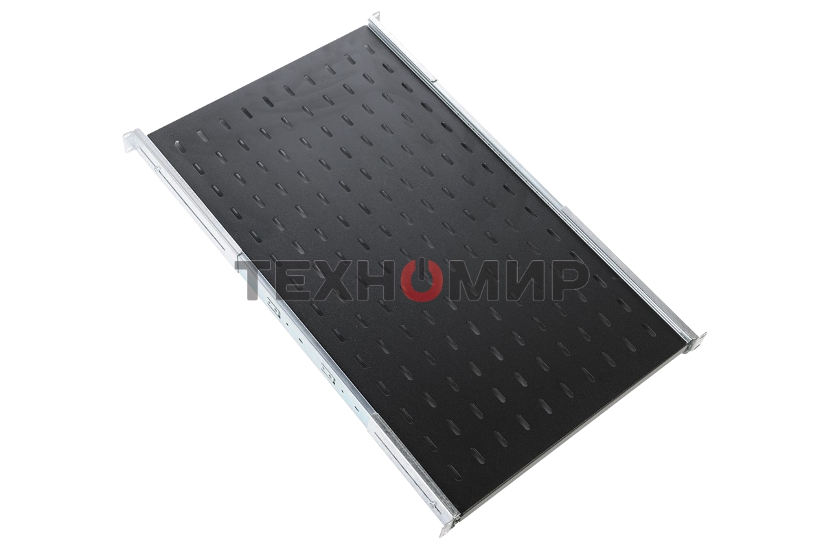 Полка перфорированная ЦМО выдвижная с телескопическими направляющими, глубина 620 мм, черный (ТСВ-62-9005)