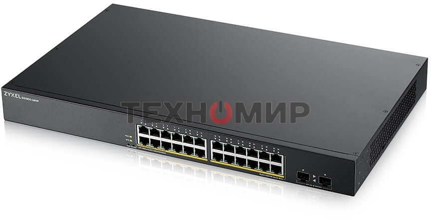 Коммутатор Smart L2 PoE+ Zyxel GS1900-24HPv2, rack 19